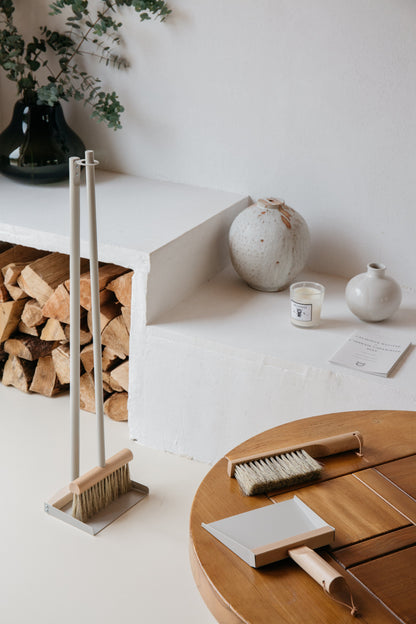 Andree Jardin NATURAL GRAY---"Mr & Mrs Clynk" Hand Brush, Dustpan and Wall Hooks
