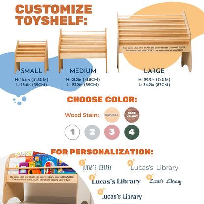 Wooden Montessori Bookshelf Natural (B2B)