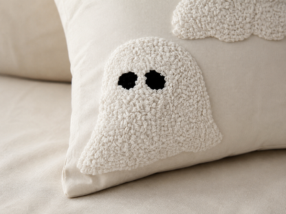 Ivory Tufted Ghost Pillow Cover