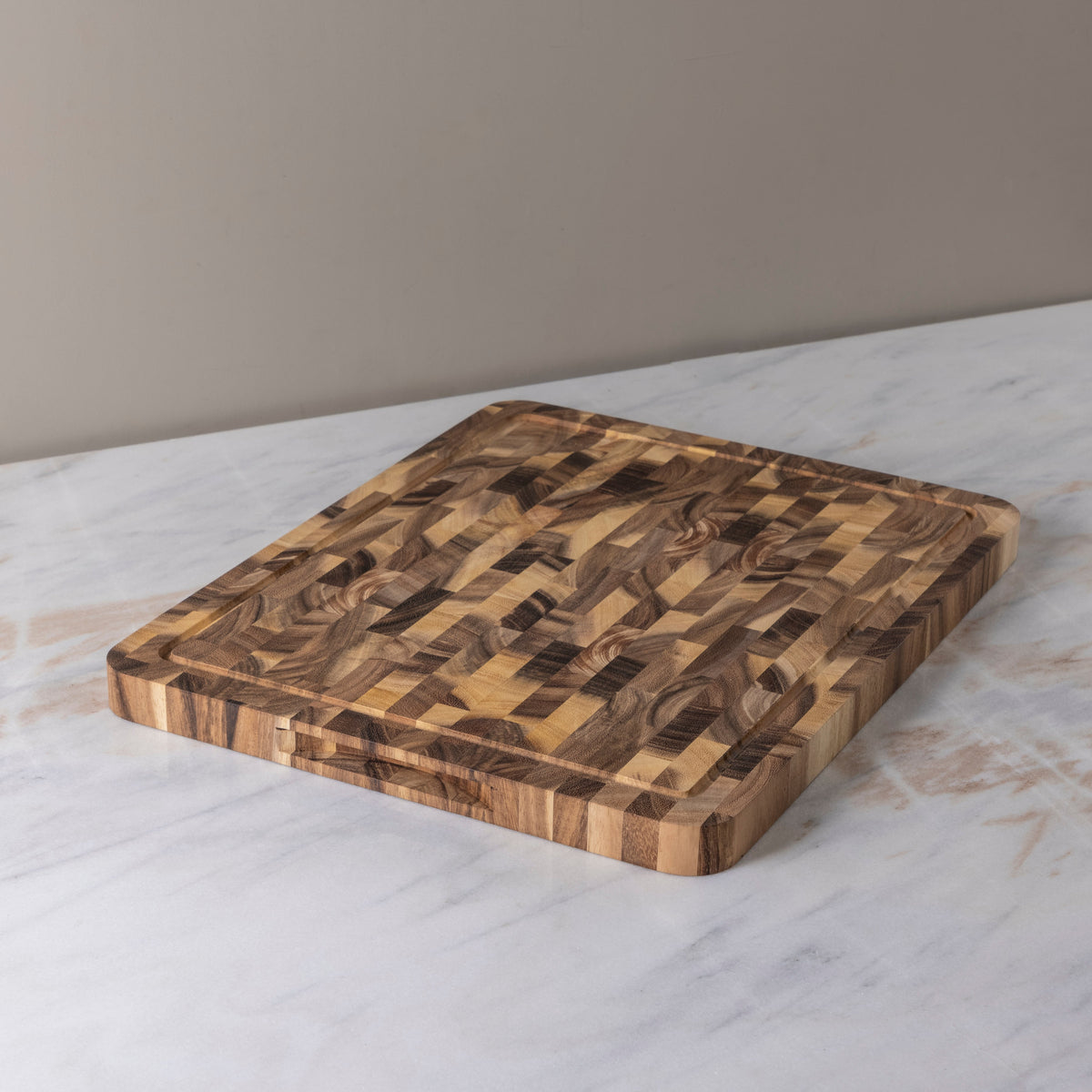 Acacia End Grain Rectangular Cutting Board, Large