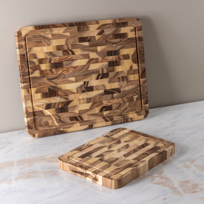 Acacia End Grain Rectangular Cutting Board, Large