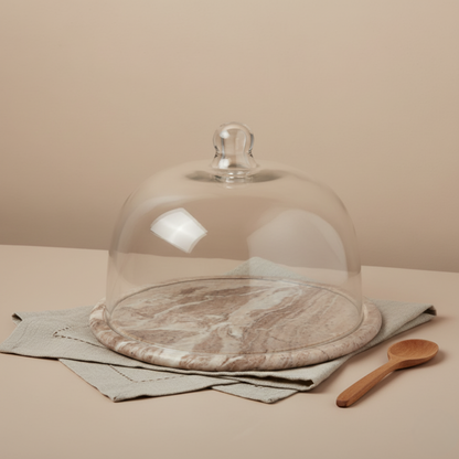 Waterfall Marble Glass Cloche