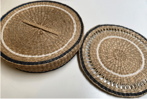 Seagrass Black Placemats, Set of 6