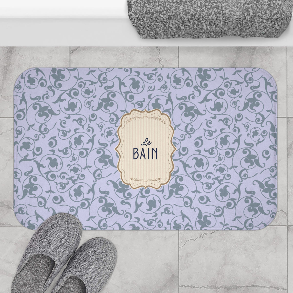 Le Bain LILAC Floral Bath Mat | Elegant French Bathroom Decor