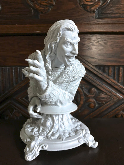 Dracula: Vlad the Impaler Bust | Legendary Vampire Figurine | Victorian Gothic Undead Creature | Dark Art Gift and Spooky Home Decor