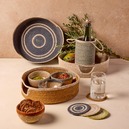 Hydra Woven Seagrass Bowl, Seafoam