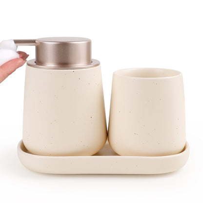 BosilunLife Modern Foaming Bathroom Set 3‑Piece Recycled Eco‑Clay