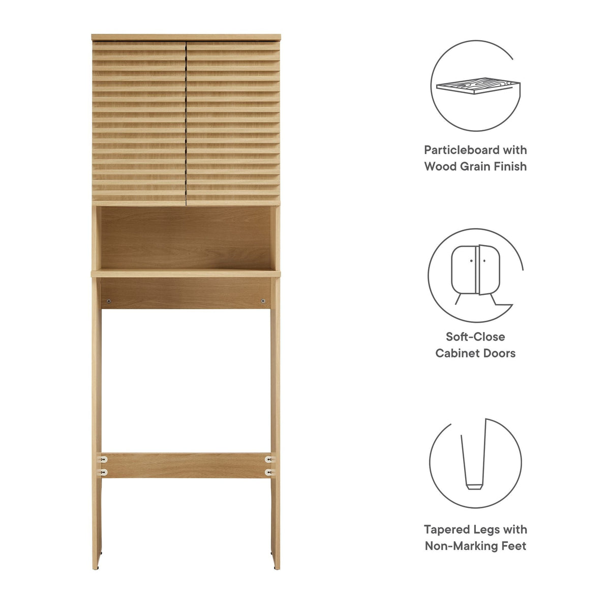 Render Over the Toilet Bathroom Storage Cabinet by Modway