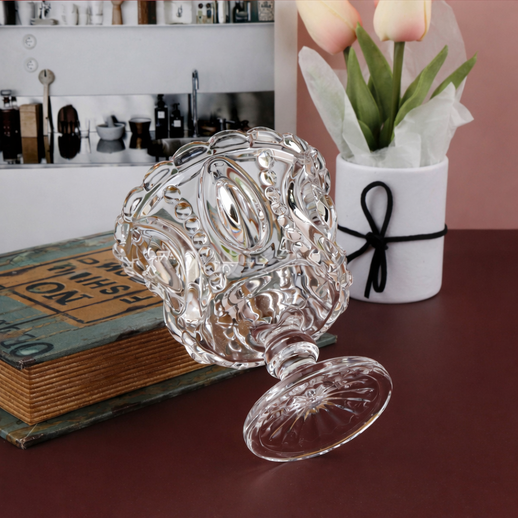 Classic Pressed Glass Pedestal Serving Bowl