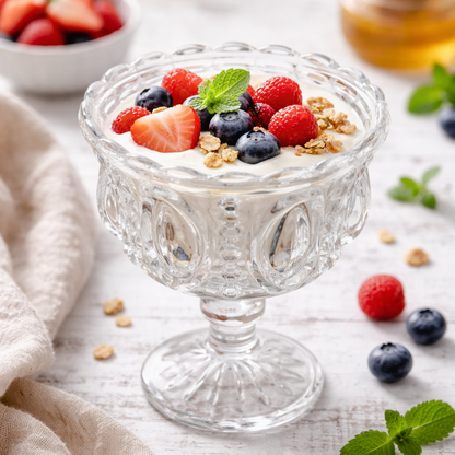 Classic Pressed Glass Pedestal Serving Bowl