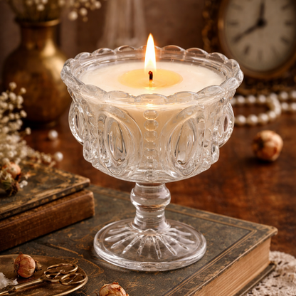 Classic Pressed Glass Pedestal Serving Bowl