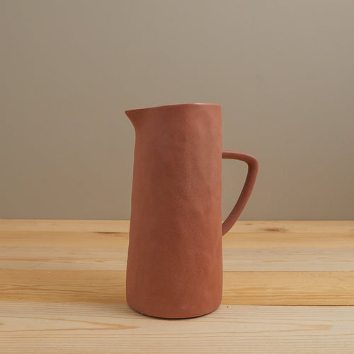 Tam Stoneware Pitcher, Terracotta Rose