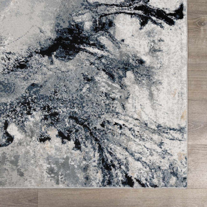 Kirkland Dark Blue Marble Rug