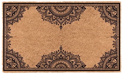 Mandala Border Personalized Coir Mat