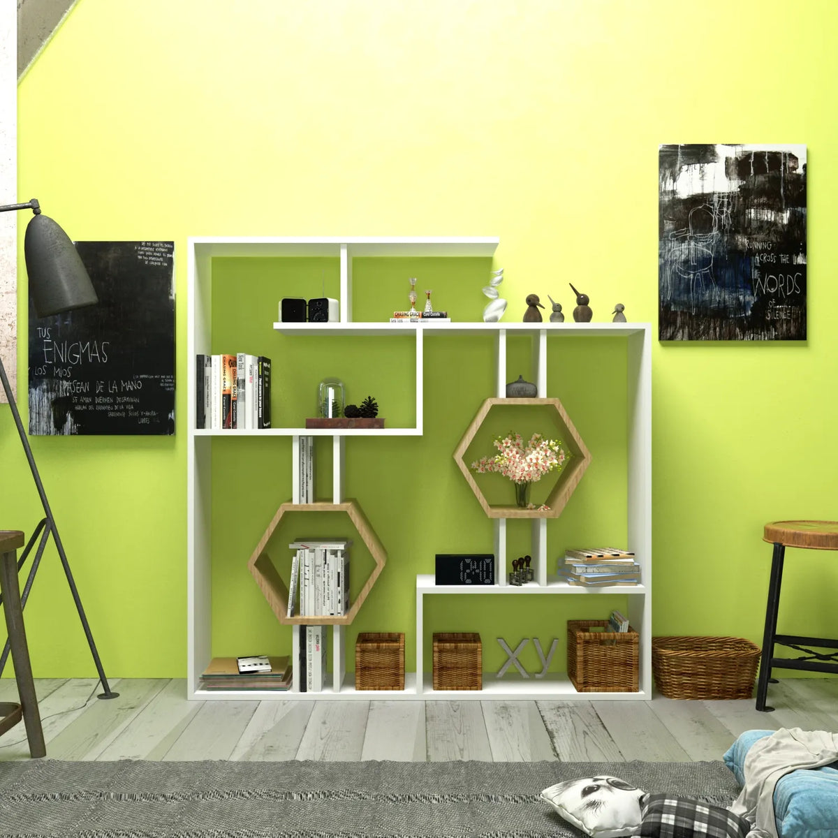 Tamara 53" Tall Geometric Bookcase