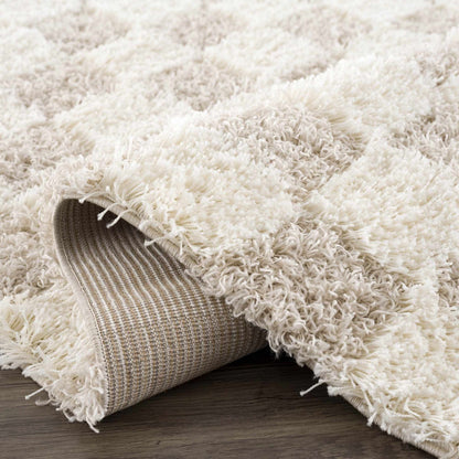Atira Checkered Area Rug – Cream & Light Brown