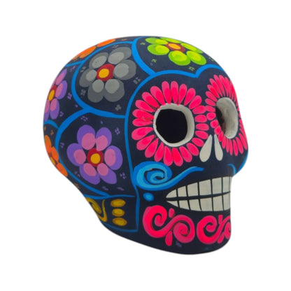 Alebrije Sugar Skull Figurine | Floral Mexican Folk Art