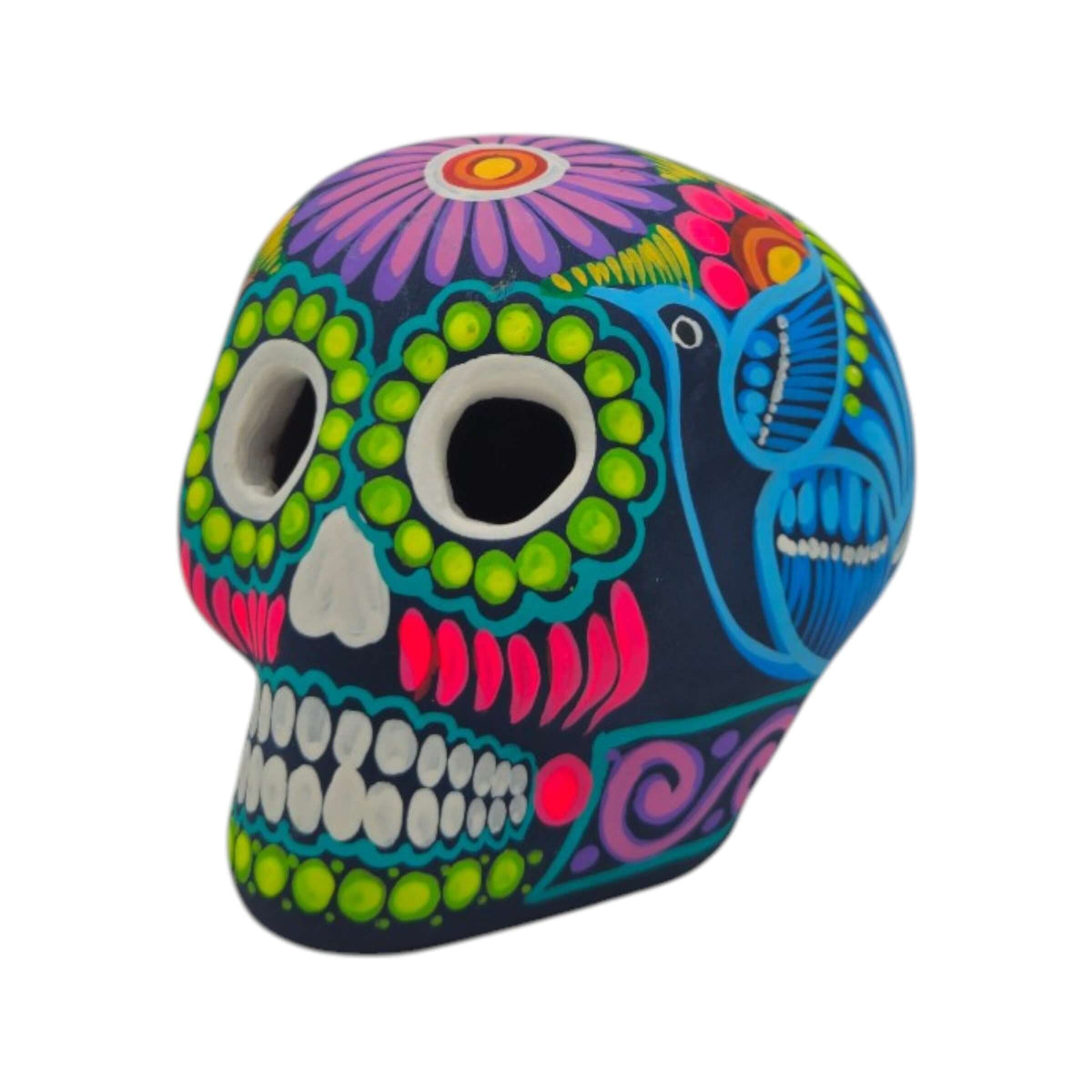 Alebrije Sugar Skull Figurine | Floral Mexican Folk Art