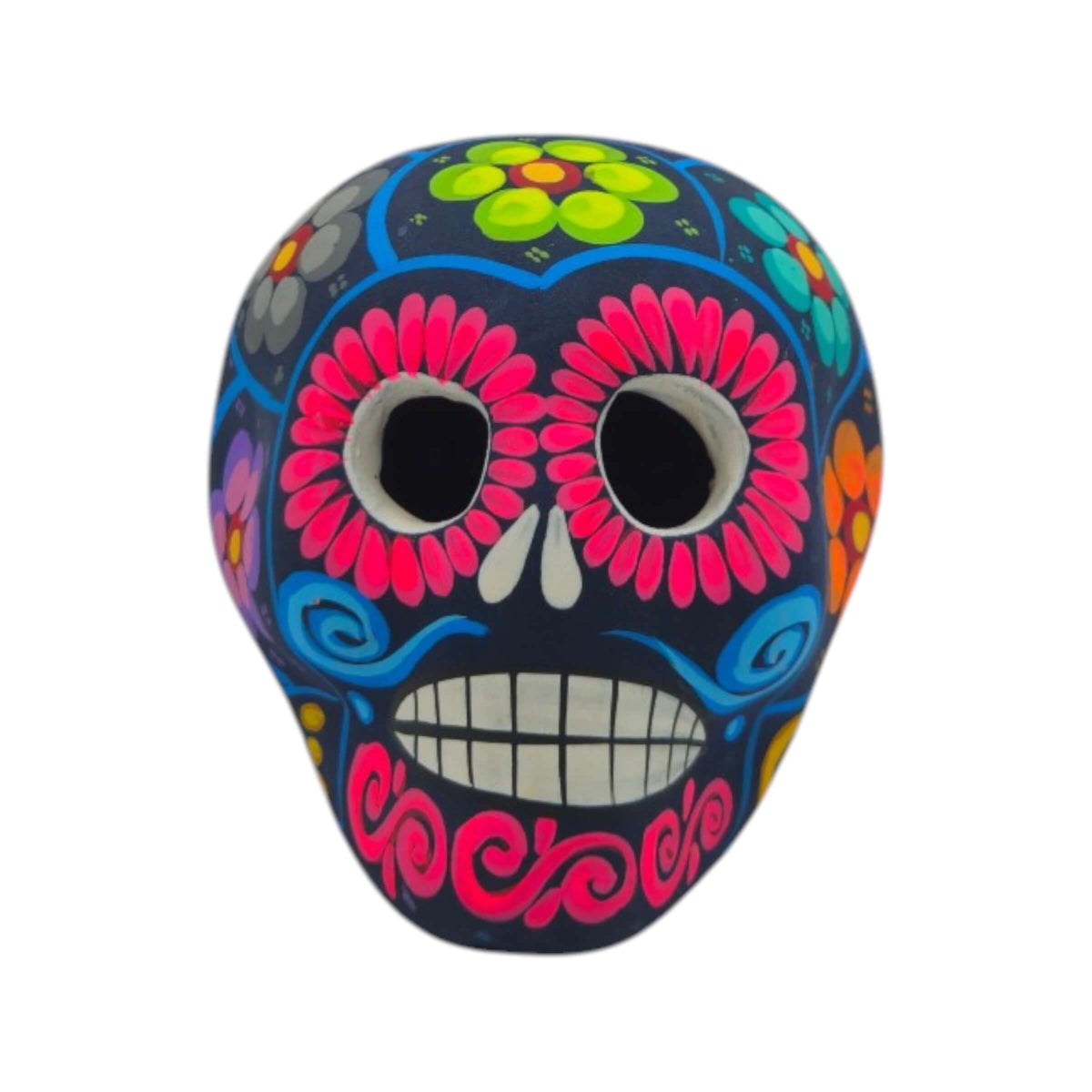 Alebrije Sugar Skull Figurine | Floral Mexican Folk Art