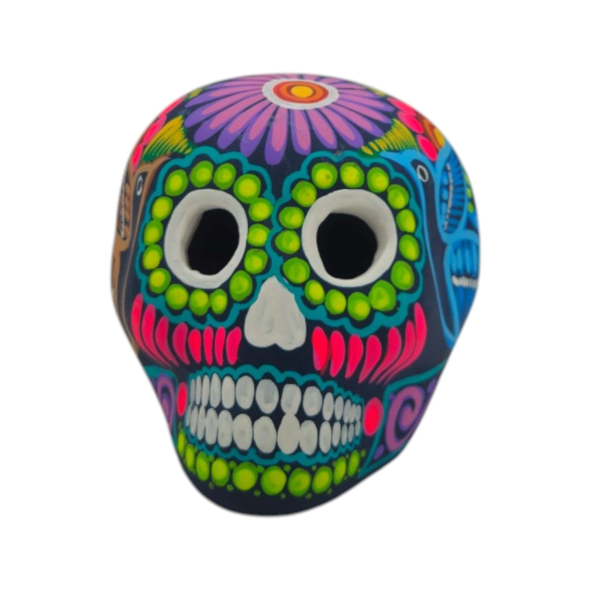Alebrije Sugar Skull Figurine | Floral Mexican Folk Art
