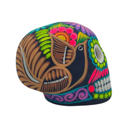 Alebrije Sugar Skull Figurine | Floral Mexican Folk Art