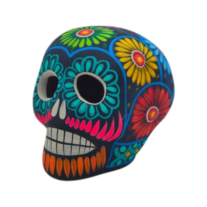 Alebrije Sugar Skull Figurine | Floral Mexican Folk Art