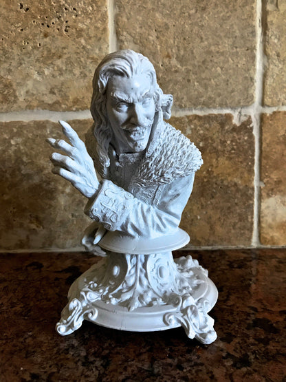 Dracula: Vlad the Impaler Bust | Legendary Vampire Figurine | Victorian Gothic Undead Creature | Dark Art Gift and Spooky Home Decor
