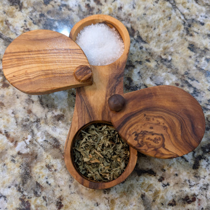 Olive Wood Spice Box | Artisan Kitchen & Home Accent
