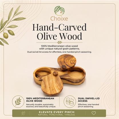 Olive Wood Spice Box | Artisan Kitchen & Home Accent