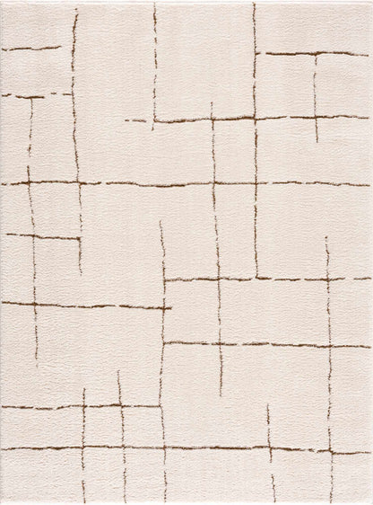 Koume Ivory & Brown Area Rug