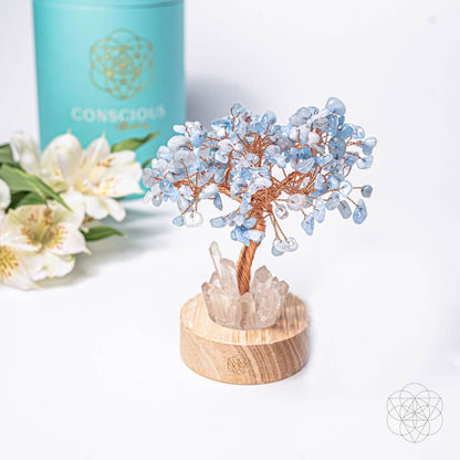 Guardian Angel Crystal Lamp – Aquamarine & Clear Quartz