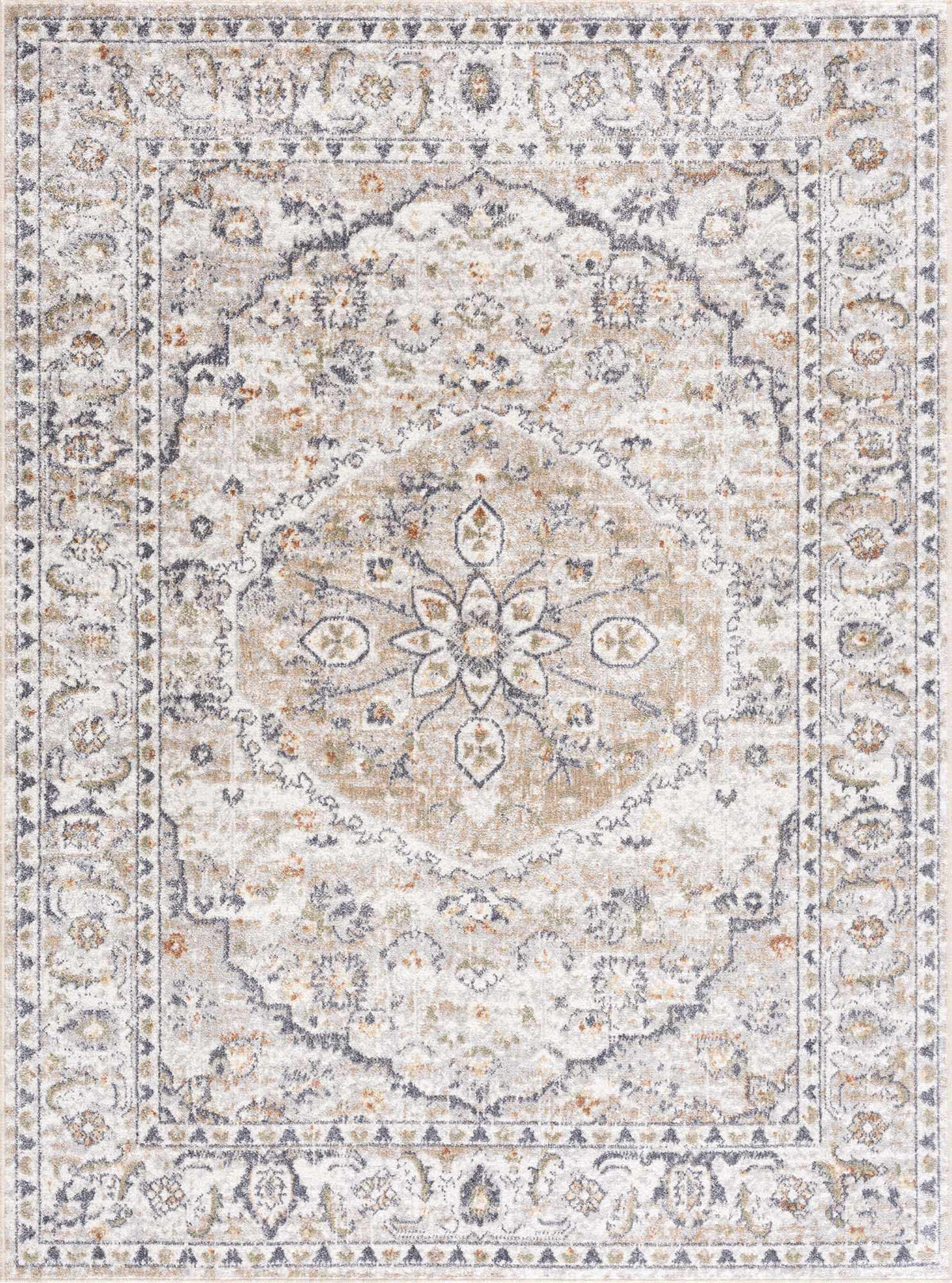 Hiti Cream Flat Pile Washable Rug