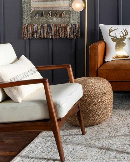 Kaumakani Knitted Jute Round Pouf