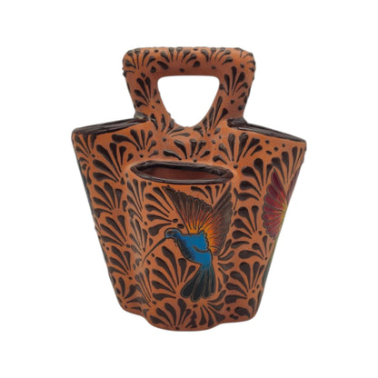 Talavera Utensil Holder | Relief Bird Design